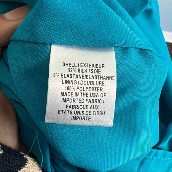 MILLY Aqua Stretch Silk Flutter Sleeve Butterfly Mini Dress - Picture 10 of 10